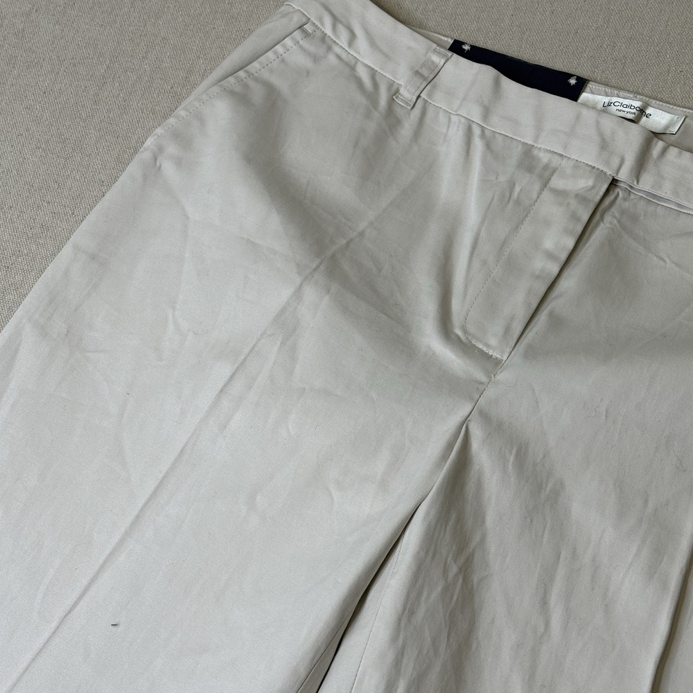 VTG Liz Claiborne Women's Plus Flat Front Khaki Pants‎ with Stretch Size 16